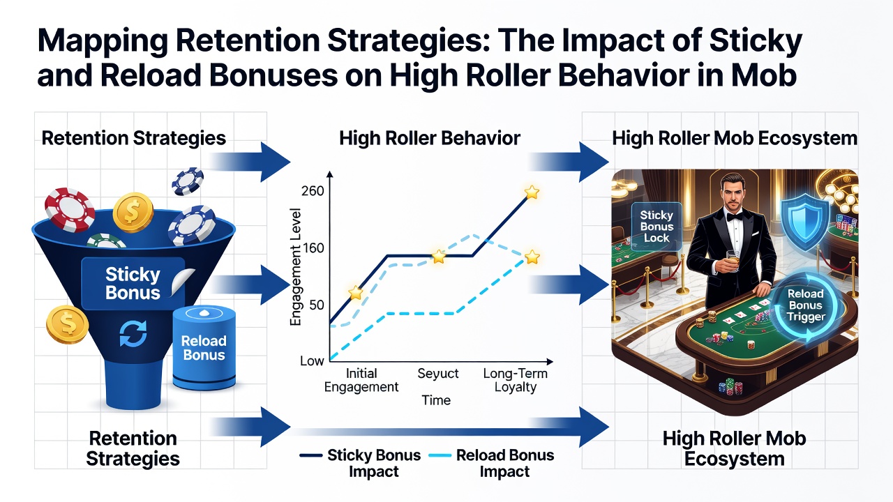 Analytics dashboard displaying high roller activity metrics under sticky and reload bonus conditions